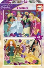 Educa Puzzle Disneyjeve princese 2x48 kosov