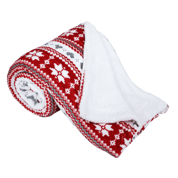 KONDELA Reverzibilna jagnječja odeja, zima vzorec, 150x200, SAMANTHA