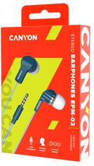 Canyon EPM-02 slušalke, z mikrofonom, 1,2m, modre (CNS-CEPM02BL)
