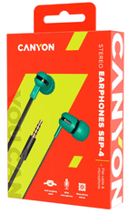 Canyon SEP-4 slušalke, z mikrofonom, 1,2m, zelene (CNS-CEP4G)