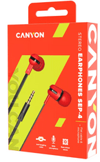 Canyon SEP-4 slušalke, z mikrofonom, 1,2m, rdeče (CNS-CEP4R)