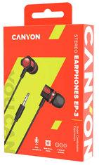 Canyon EP-3 slušalke z mikrofonom, 1,2m, rdeče (CNE-CEP3R)