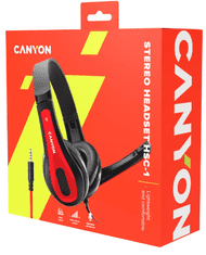 Canyon HSC-1 slušalke z mikrofonom za PC, rdeče-črne (CNS-CHSC1BR)