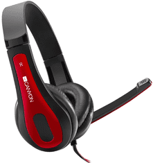 Canyon HSC-1 slušalke z mikrofonom za PC, rdeče-črne (CNS-CHSC1BR)