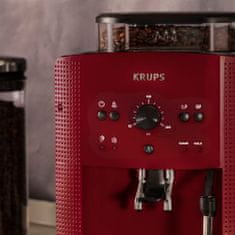 Krups Espresseria popolnoma samodejni espresso kavni aparat, rdeč (EA810770)