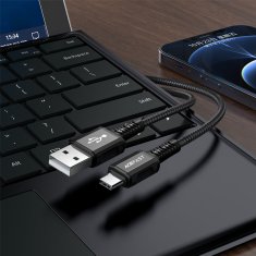 AceFast Kabel USB-C 3A 1,2 m, črn