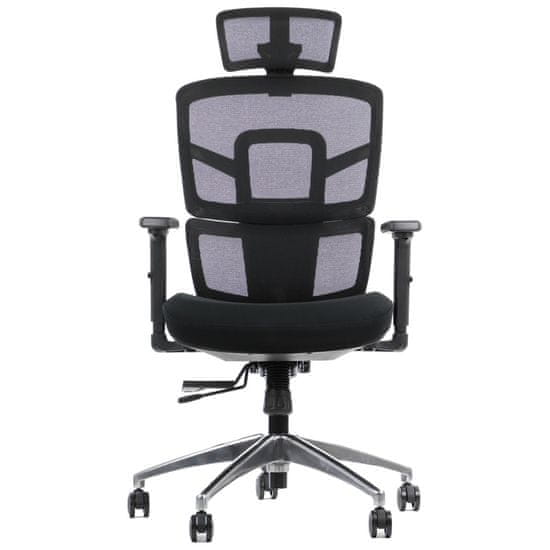 STEMA Vrtljiv ergonomski pisarniški stol TREX. Aluminijasto podnožje. Črna.