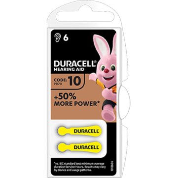 Duracell 6x Baterije za slušni aparat DA-10 BL6