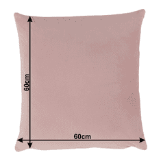 KONDELA Vzglavnik, žametna tkanina pudrasto roza, 60x60, Olje VRSTA 2