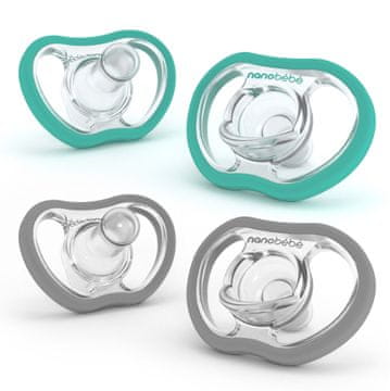 Nanobébé Active Flexy duda (4m+) mint-siva 4-pack
