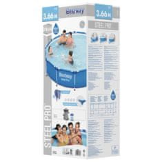 Vidaxl Bazen Steel Pro 366x76 cm