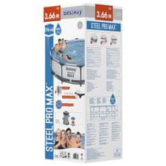 Vidaxl Bazen Steel Pro MAX 366x76 cm