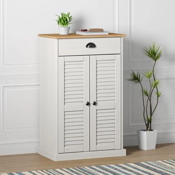 Vidaxl vidaXL VIGO Omarica za čevlje bela 60x35x96 cm masivni borov les