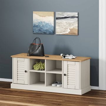 Vidaxl vidaXL VIGO Omarica za čevlje bela 106x35x45 cm masivni borov les