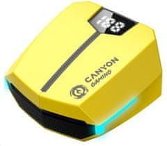 Canyon gaming TWS Doublebee GTWS-2, BT slušalke z mikrofonom, rumene barve