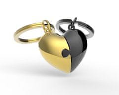 MTM obesek za ključe - Srčna sestavljanka zlata in rjava