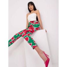 ITALY MODA Ženske hlače s potiskom ANNIA zeleno-rožnate barve DHJ-SP-12787E.13_399556 S