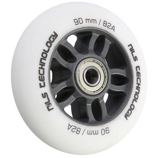 Nils Extreme PU 90x24 82A Matt Fehér (4 db) + ABEC-9 krom (8 db) Set