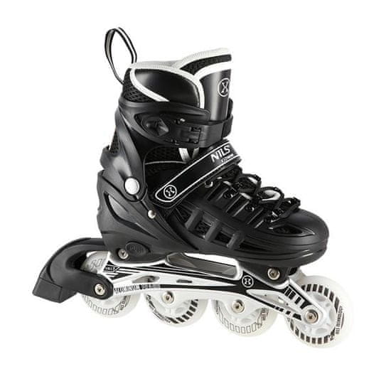shumee NH10905 4v1 ČRNI LED ROLERI VELIKOST S(31-34) Z DIMENZIJAMI HOKEJSKE SMUČI NILS EXTREME