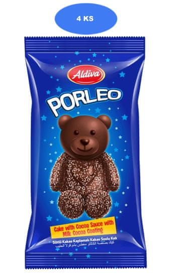 Aldiva Porleo medvedek temna čokolada 50g (4 kosi)
