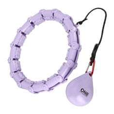 shumee HULA HOP KOMPLET OHA02 VIJOLET Z ŠTREKLAMI IN UTEŽI ONE FITNESS + PAS BR160