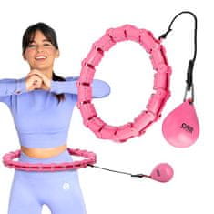 shumee HULA HOP KOMPLET OHA02 ROZA S ŠTREKLAMI IN OBTEŽI ONE FITNESS + PAS BR160
