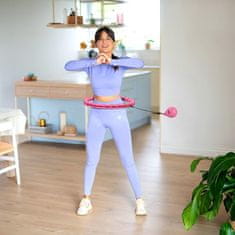 shumee HULA HOP KOMPLET OHA02 ROZA S ŠTREKLAMI IN OBTEŽI ONE FITNESS + PAS BR160