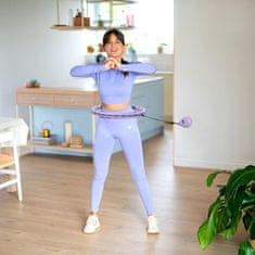 shumee HULA HOP KOMPLET OHA02 VIJOLET Z ŠTREKLAMI IN UTEŽI ONE FITNESS + PAS BR160