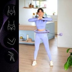 shumee HULA HOP KOMPLET OHA02 VIJOLET Z ŠTREKLAMI IN UTEŽI ONE FITNESS + PAS BR160