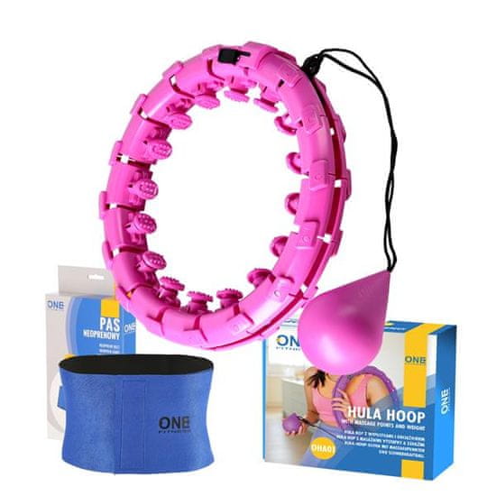 ONE Fitness Hula komló shett OHA01 lila betétekkel és egy súllyal Fitness + öv BR125