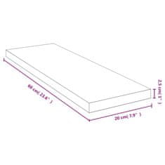 Vidaxl Stenska polica 60x20x2,5 cm bambus