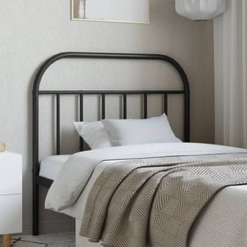 Vidaxl vidaXL Kovinsko vzglavje postelje črne barve 107 cm