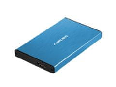 Natec Zunanji HDD box 2,5" USB 3.0 Rhino Go, modra barva, aluminijasto ohišje