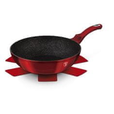 Berlingerhaus WOK ponev s pokrovom in marmornato površino Berlingerhaus BH-6166 30 cm Burgundija Metallic Line