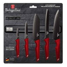 Berlingerhaus Komplet nožev Berlingerhaus BH-2694 z magnetnim držalom 6 kosov Burgundija Metallic Line