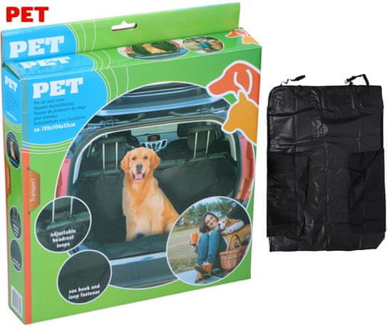 PET transport prevleka za prtljažnik pri prevozu živali, 155 x 104 x 33 cm, črna