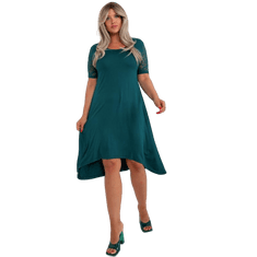 RELEVANCE Ženska asimetrična obleka plus size KOGH temno zelena RV-SK-7907.34X_399981 Univerzalni