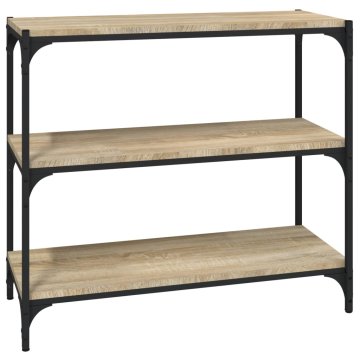 Vidaxl Knjižna omara sonoma hrast 80x33x70,5 cm inž. les in jeklo