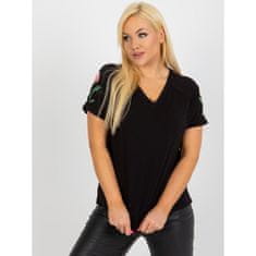 RELEVANCE Ženska bluza z vezenino na rokavih velike velikosti FILA črna RV-BZ-8542.36_397521 Univerzalni