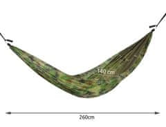 Gardlov Turistična viseča mreža Santiago Army 260 x 140 cm Malatec 10149
