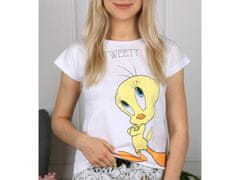 Looney Tunes Looney Tunes Tweety dekliška pižama s kratkimi rokavi v beli in sivi barvi, poletne pižame 158