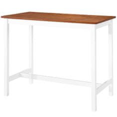 Vidaxl Barska miza in stoli 3-delni komplet trden les rjava in bela