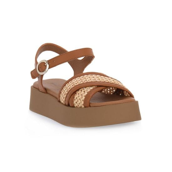 Frau Sandali rjava 36 EU Rafia Macrame Ecru