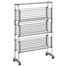Vidaxl Stojalo za sušenje perila s kolesi 89x64x129 cm aluminij