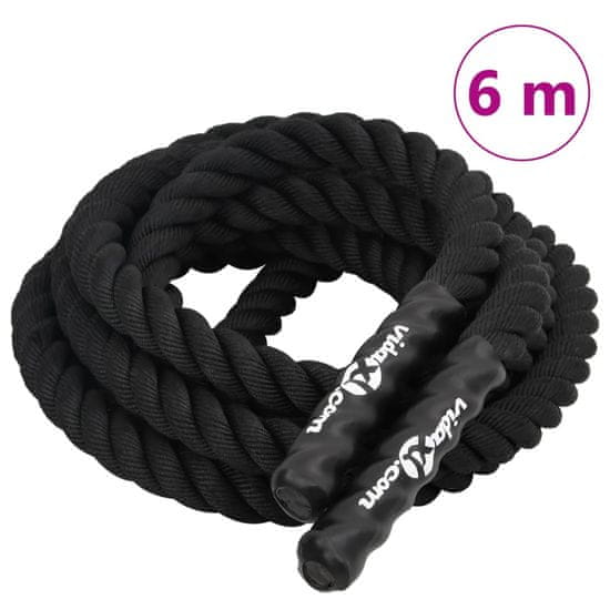 Vidaxl Bojna vrv črna 6 m 4,5 kg poliester