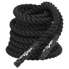 Vidaxl Bojna vrv črna 15 m 11 kg poliester