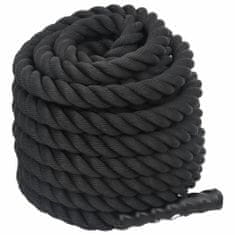 Greatstore Bojna vrv črna 15 m 11 kg poliester