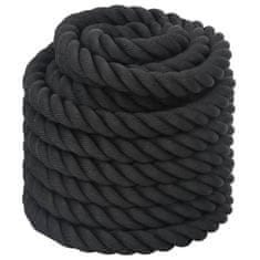 Vidaxl Bojna vrv črna 12 m 9 kg poliester