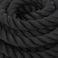 Vidaxl Bojna vrv črna 12 m 9 kg poliester