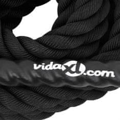 Vidaxl Bojna vrv črna 9 m 6,8 kg poliester
